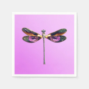 Dragonfly - silver, gold, purple and black napkin