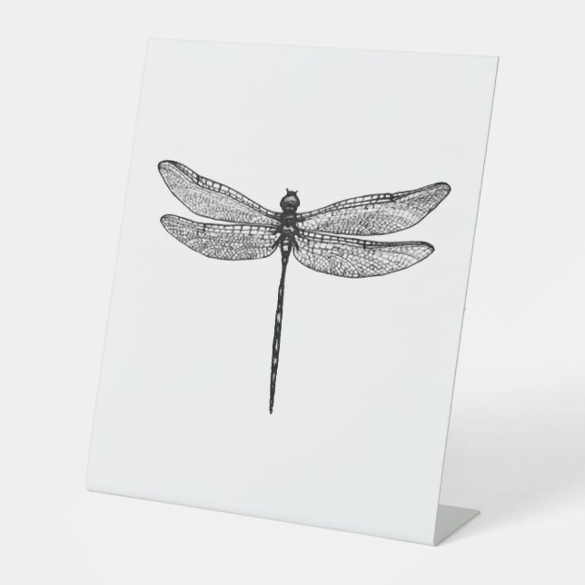 Dragonfly Sketch  Pedestal Sign (Front)