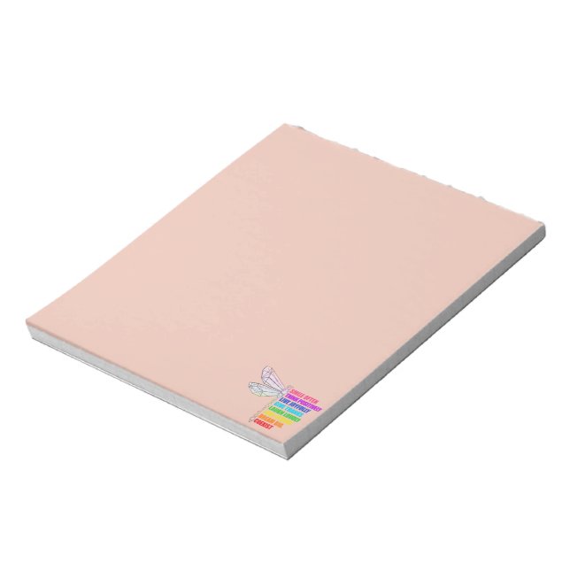 Dragonfly Smile Often Think Positively Quote Notepad (Rotated)