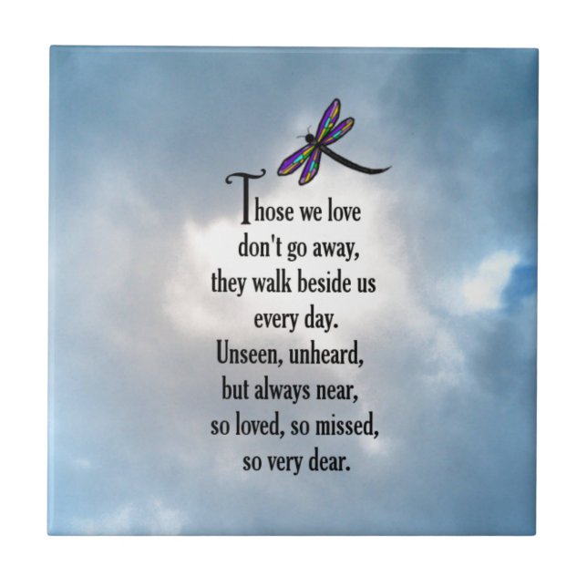 Dragonfly "So Loved" Poem Ceramic Tile (Front)