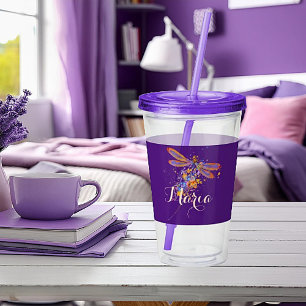 Dragonfly splatter acrylic tumbler
