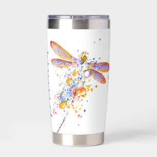 Dragonfly splatter personalised insulated tumbler