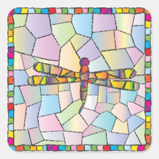 dragonfly square sticker