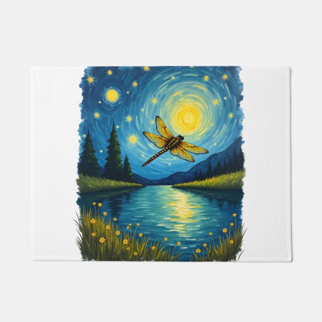 Dragonfly Starry Night (2) Doormat (Front)