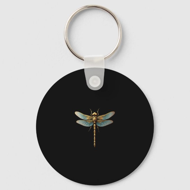 Dragonfly Steam Punk Insect Art Engineer Steampunk Key Ring (Front)