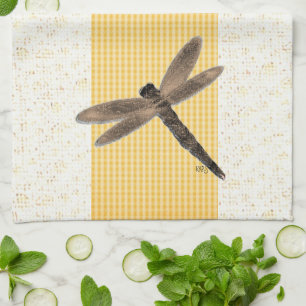 Dragonfly Stone Look Digital art Kitchen Towels