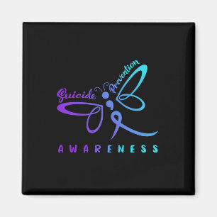 Dragonfly Suicide Prevention Awareness Pink And Te Magnet