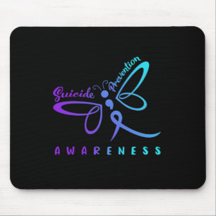 Dragonfly Suicide Prevention Awareness Pink And Te Mouse Pad