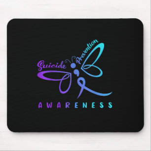 Dragonfly Suicide Prevention Awareness Pink And Te Mouse Pad