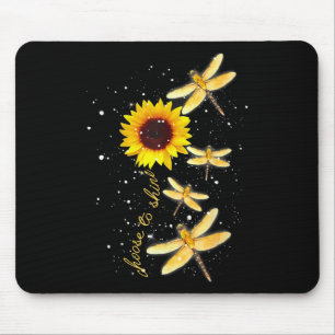 Dragonfly Sunflower Teacher Growth Mindset Choose Mouse Pad