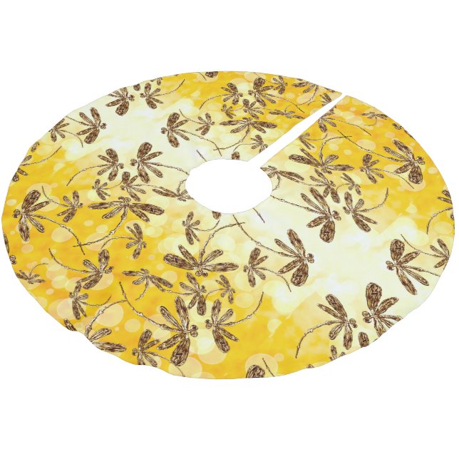 Dragonfly Sunshine Brushed Polyester Tree Skirt (Angled)