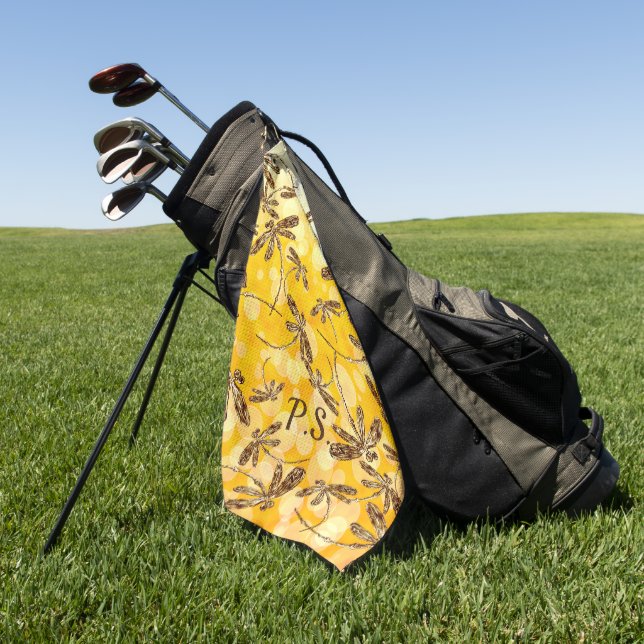 Dragonfly Sunshine Golf Towel (Green)