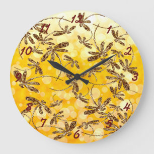Dragonfly Sunshine Large Clock