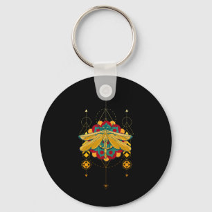 Dragonfly Symbols Mandala Insect Magic  Key Ring