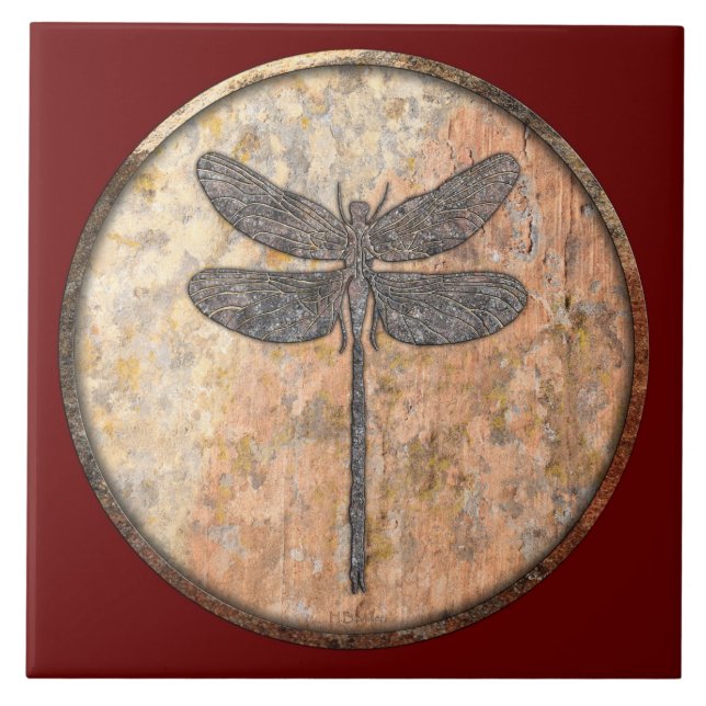 Dragonfly Talking Canyons, New Mexico Ceramic Tile (Front)