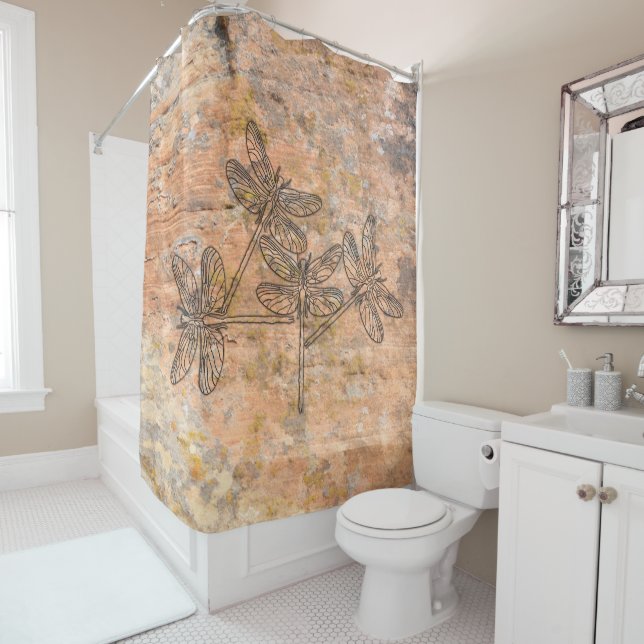 Dragonfly Talking Canyons, New Mexico Shower Curtain (In Situ)