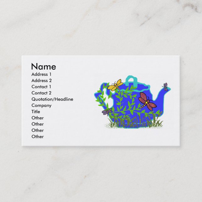 Dragonfly Teapot business cards (Front)