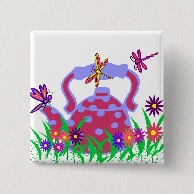Dragonfly teapot button (Front)