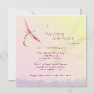 Dragonfly Theme Unique Bridal Shower Invitation