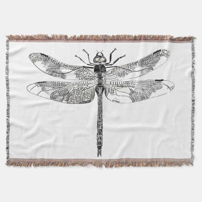 Dragonfly Throw Rug Blanket (Front)