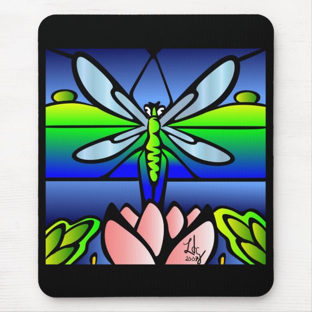 Dragonfly Tiffany Style Mousepad (Front)