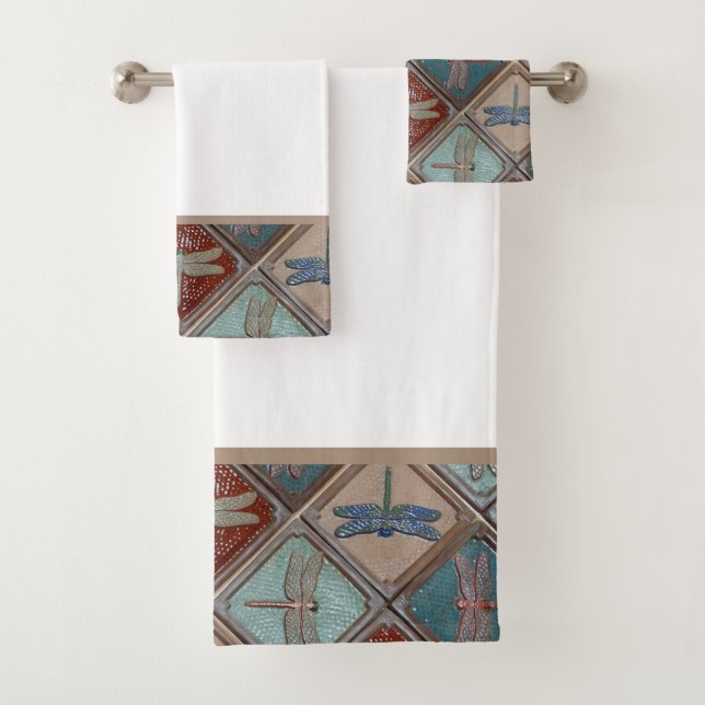  Dragonfly Tiles Bath towel set (Insitu)