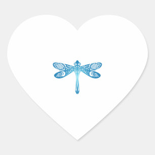 Dragonfly Tribal Tattoo Gift Idea Heart Sticker