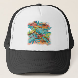 Dragonfly Turquoise Splash Trucker Hat