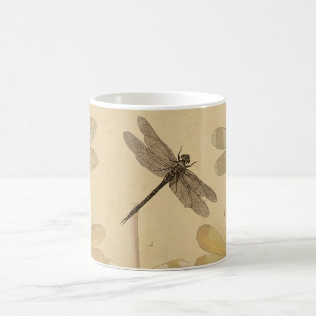 Dragonfly Vintage Antique Classic Nature Coffee Mug (Center)