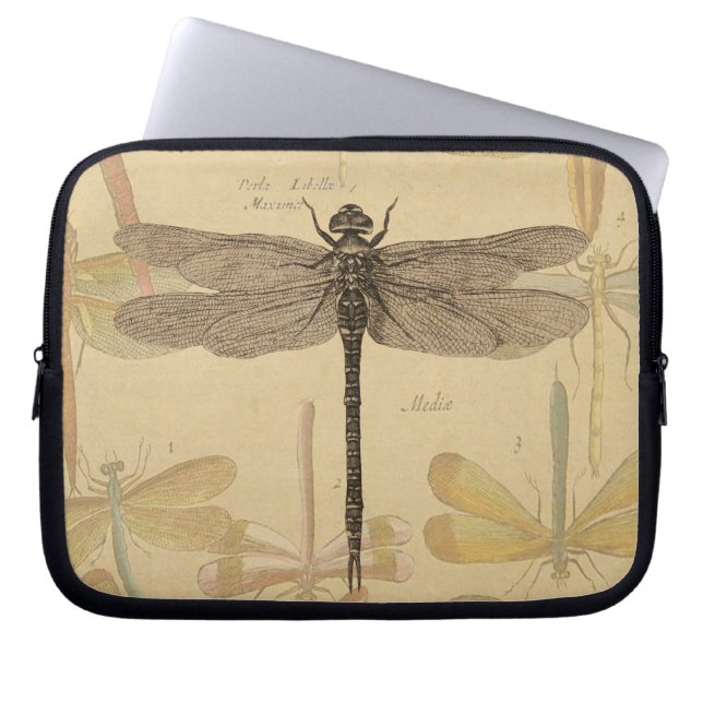 Dragonfly Vintage Antique Classic Nature Laptop Sleeve (Front)
