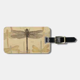 Dragonfly Vintage Antique Classic Nature Luggage Tag