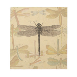Dragonfly Vintage Antique Classic Nature Notepad