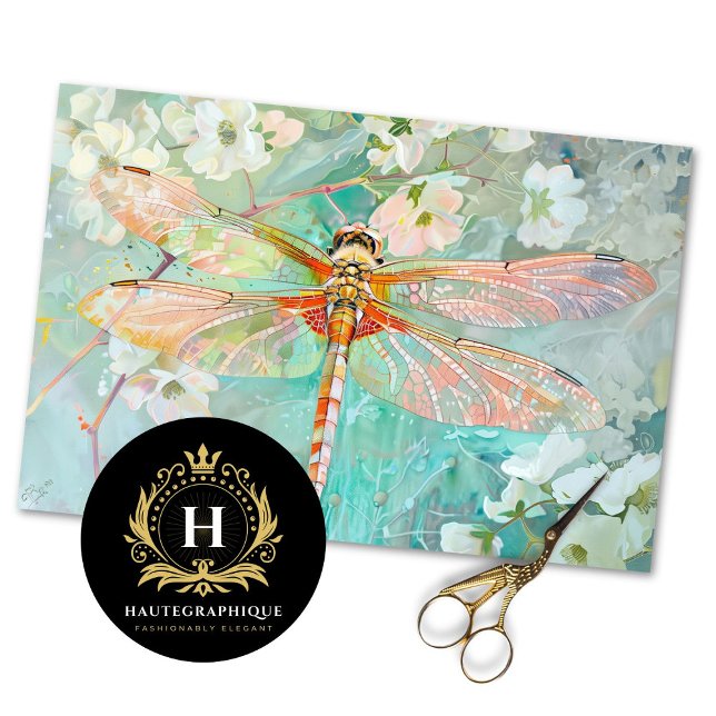 Dragonfly Vintage Floral Decoupage  Tissue Paper (Creator Uploaded)