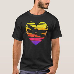 Dragonfly Vintage Heart Animal Men Women T-Shirt
