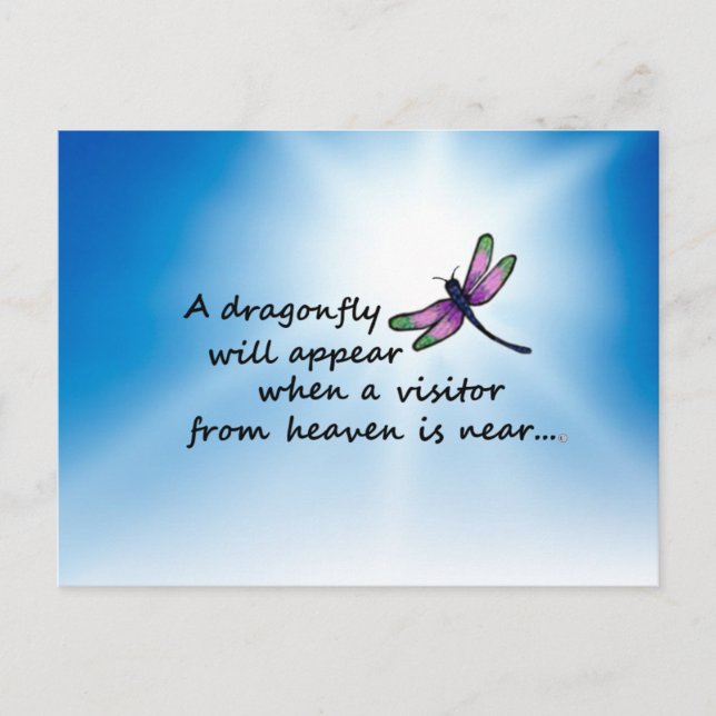 Dragonfly, Visitor from Heaven Postcard (Front)