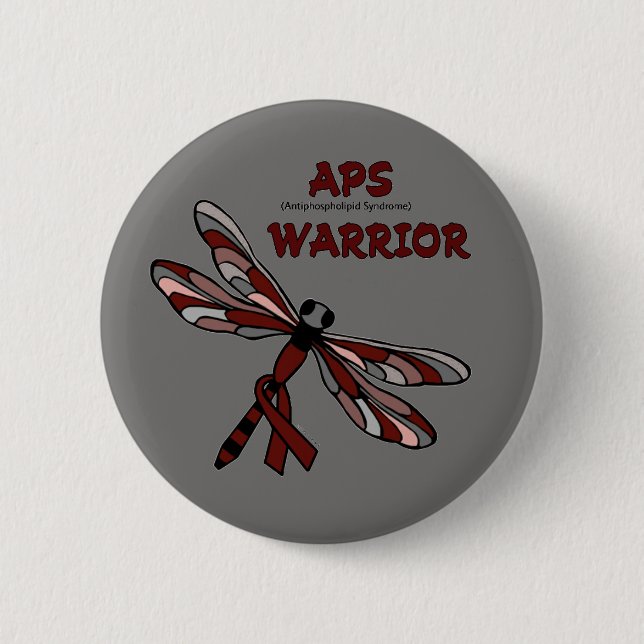 Dragonfly/Warrior...APS 6 Cm Round Badge (Front)