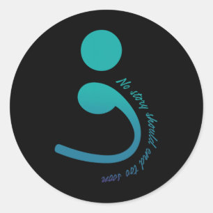 Dragonfly Warrior Semicolon Suicide Prevention Awa Classic Round Sticker