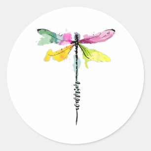 Dragonfly Warrior Semicolon Suicide Prevention Awa Classic Round Sticker