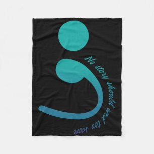 Dragonfly Warrior Semicolon Suicide Prevention Awa Fleece Blanket