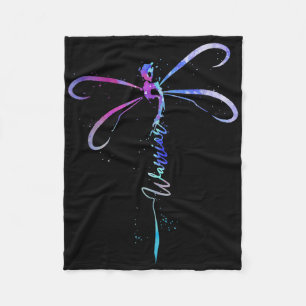 Dragonfly Warrior Semicolon Suicide Prevention Awa Fleece Blanket
