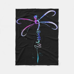 Dragonfly Warrior Semicolon Suicide Prevention Awa Fleece Blanket