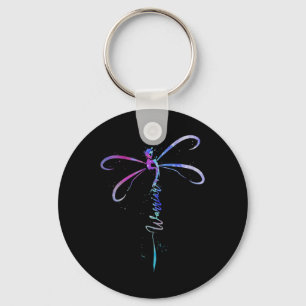 Dragonfly Warrior Semicolon Suicide Prevention Awa Key Ring