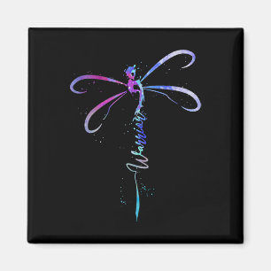 Dragonfly Warrior Semicolon Suicide Prevention Awa Magnet