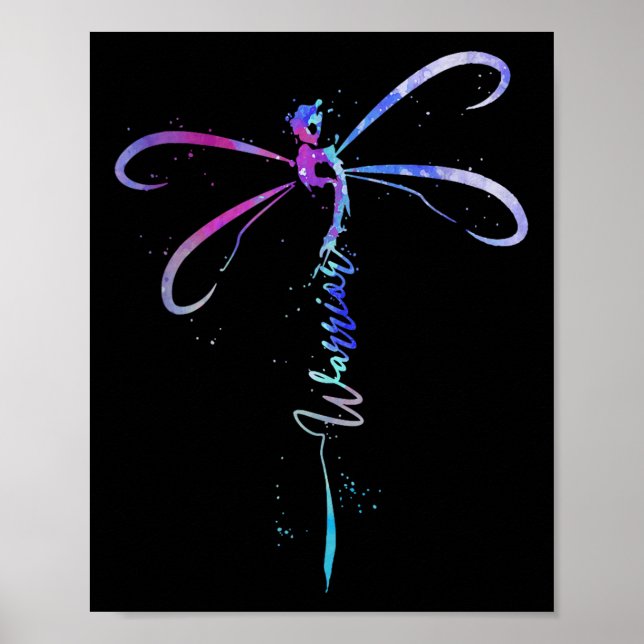 Dragonfly Warrior Semicolon Suicide Prevention Awa Poster (Front)