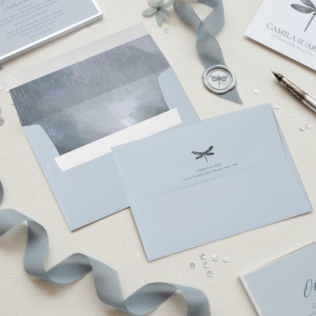 Dragonfly Watercolor Light Blue ID1310 Envelope (Creator Uploaded)