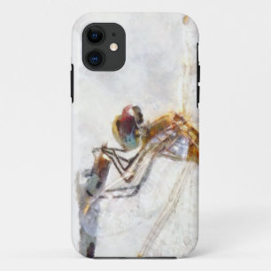 Dragonfly Watercolor Pastel White Background iPhone 11 Case