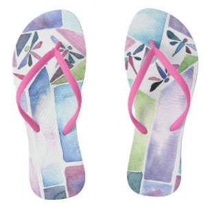 Dragonfly Watercolor Thongs