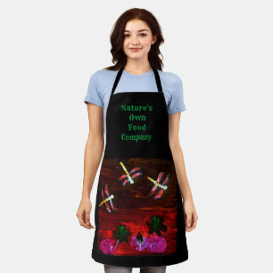 Dragonfly Waterlily Pond Natural Food Company Apron