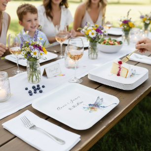Dragonfly Wedding, custom  Paper Plate