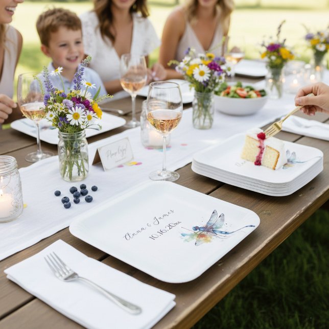 Dragonfly Wedding, custom  Paper Plate (Creator Uploaded)